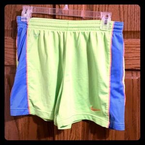 Vintage Nike Dri Fit Green Blue orange short Small